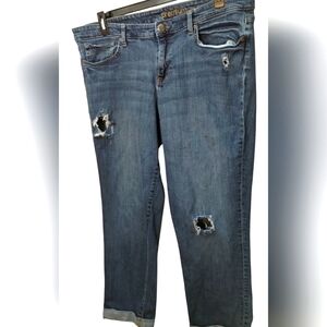 Plus Size Gap Premium Ripped Boyfriend Jean Capris